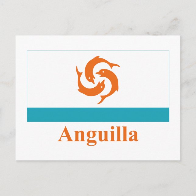 Anguilla Local Flag with Name Postcard (Front)