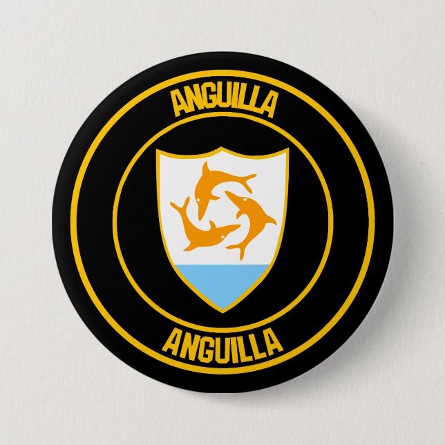 Anguilla Round Emblem 7.5 Cm Round Badge (Front)