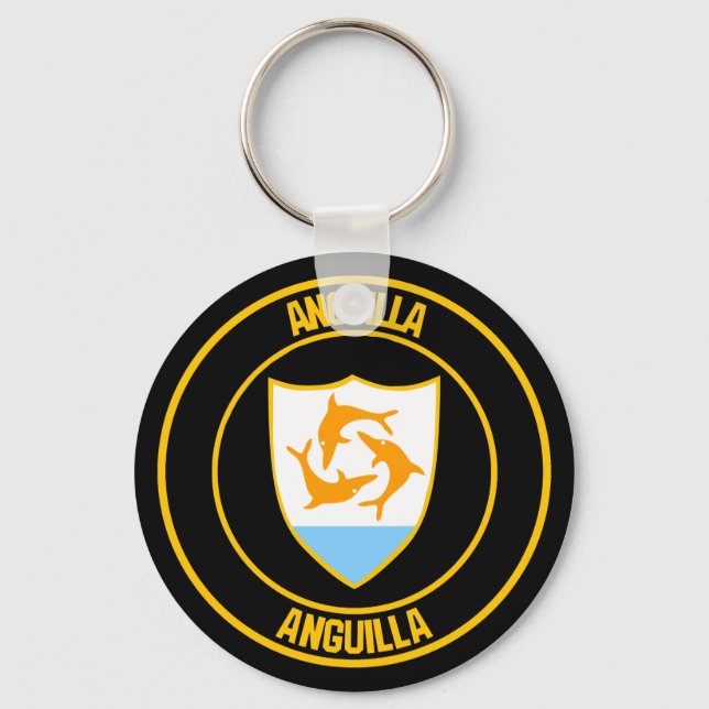Anguilla Round Emblem Key Ring (Front)
