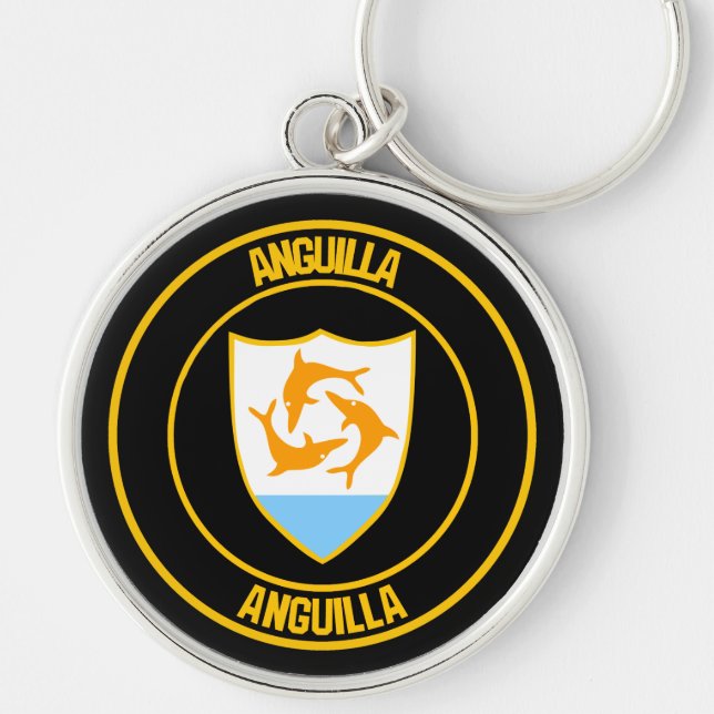Anguilla Round Emblem Key Ring (Front)