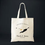 Anguilla Wedding Welcome Bag, Black & Gold Tote Bag<br><div class="desc">Wedding weekend welcome gift bag for out of town guests to your wedding,  featuring image of Anguilla,  with gold heart.  Fill the tote with your favorite goodies.</div>
