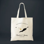 Anguilla Wedding Welcome Bag, Black & Gold Tote Bag<br><div class="desc">Wedding weekend welcome gift bag for out of town guests to your wedding,  featuring image of Anguilla,  with gold heart.  Fill the tote with your favorite goodies.</div>