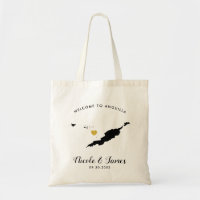 Anguilla Wedding Welcome Bag, Black & Gold