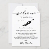 Anguilla Wedding Welcome Tag, Letter Itinerary