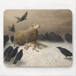 Anguish: Sheep with a Dead Lamb Mouse Pad