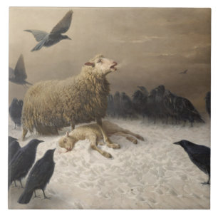 Anguish: Sheep with a Dead Lamb Tile