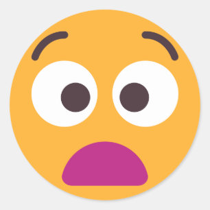 Anguished Face Sorrowful Editable Colours Emoji Classic Round Sticker