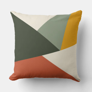 Angular Balance Olive Gold Terracotta Cushion