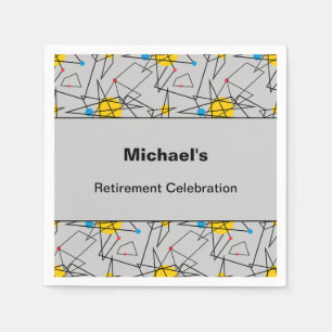 Angular Geometric Retro Pattern Custom Event Napkin