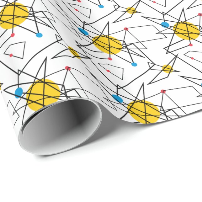 Angular Geometric Retro Pattern Wrapping Paper (Roll Corner)