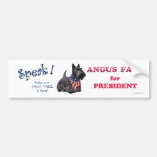 Angus Fala for PRESIDENT Bumper Sticker