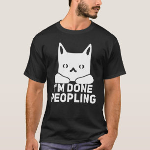 Angy Cat Im Done Peopling Retro T-Shirt