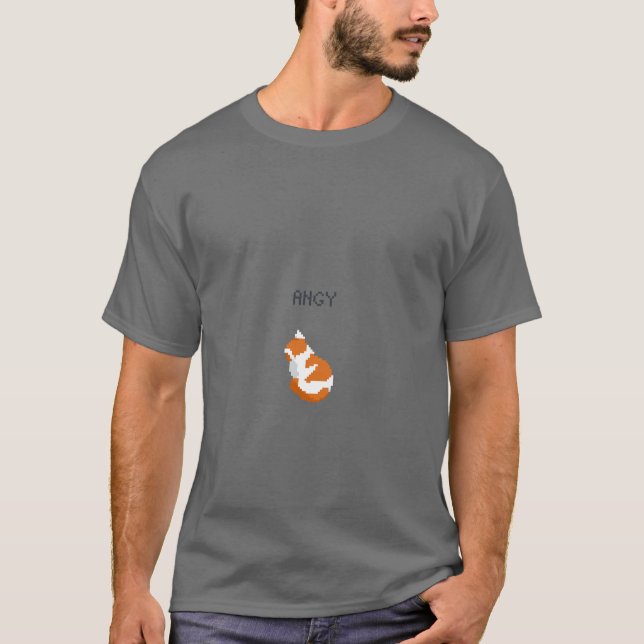 Angy Kitten Meme Pixel Art T-Shirt (Front)