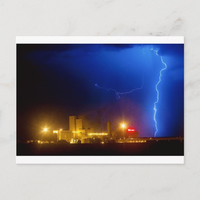 Anheuser-Busch Budweiser Brewery Lightning thunder Postcard (Front)