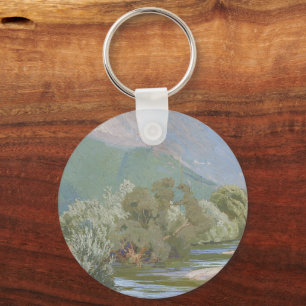 Aniene River Breathtaking Art Nouveau Landscape  Key Ring