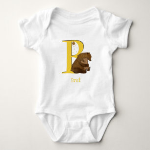 Animal ABC B is for bear baby bodysuit