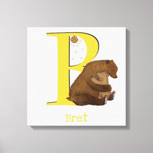 Animal ABC B is for bear canvas print (Front)