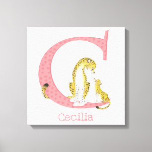 Animal ABC C is for cheetah canvas print