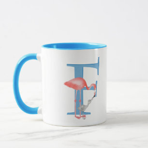 Animal ABC F is for flamingo mug