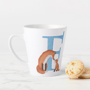 Animal ABC F is for fox latte mug