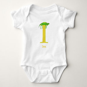 Animal ABC I is for iguana baby bodysuit