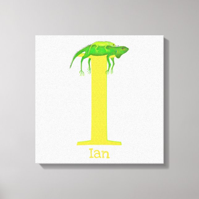 Animal ABC I is for iguana canvas print (Front)