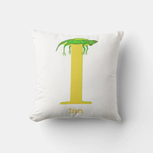 Animal ABC I is for iguana cushion