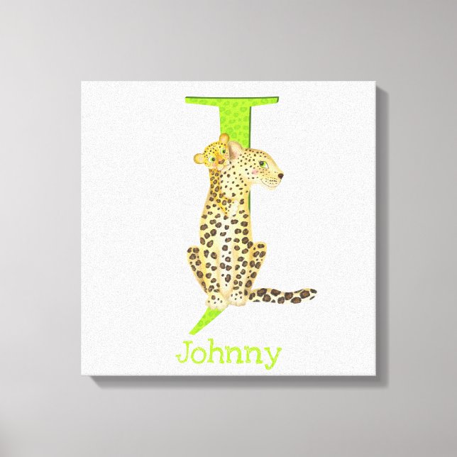 Animal ABC J is for jaguar canvas print (Front)