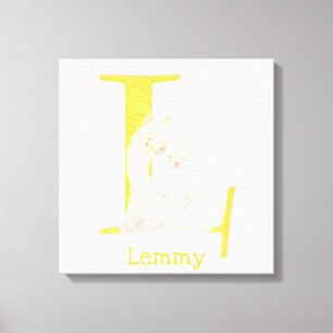 Animal ABC L is for llama canvas print