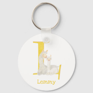 Animal ABC L is for llama key ring