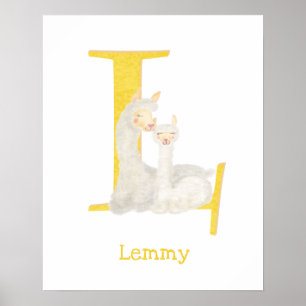 Animal ABC L is for llama print