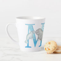 Animal ABC M is for manatee latte mug