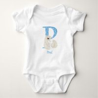 Animal ABC P is for polar bear baby bodysuit