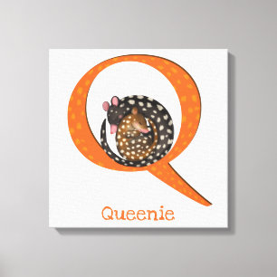 Animal ABC Q is for quoll canvas print
