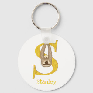 Animal ABC S is for sloth key ring