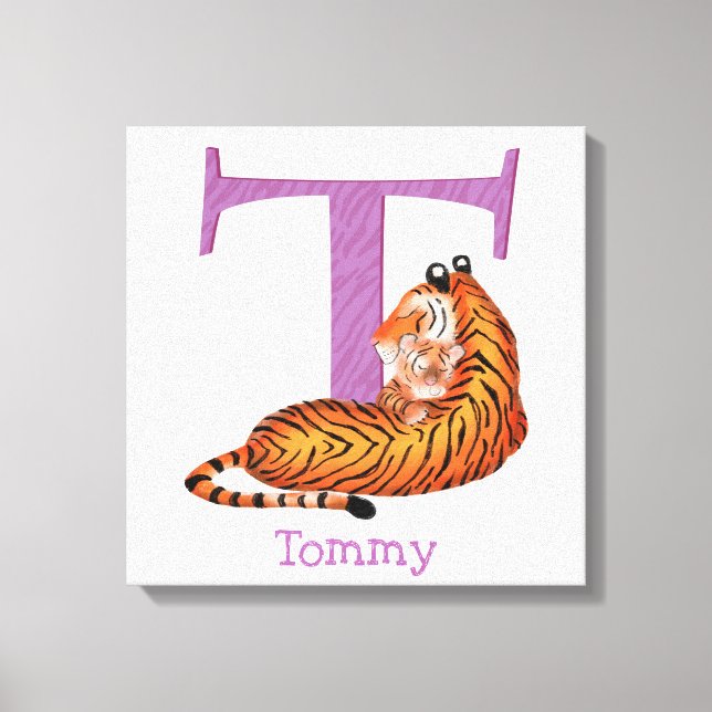 Animal ABC T is for tiger canvas print (Front)