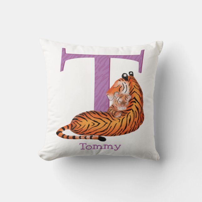 Animal ABC T is for tiger cushion (Front)