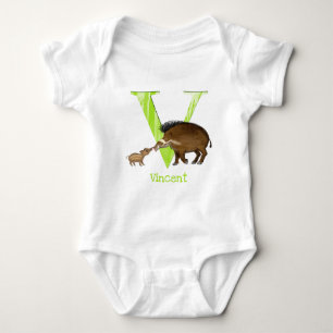 Animal ABC V is for Visayan warty pig bodysuit
