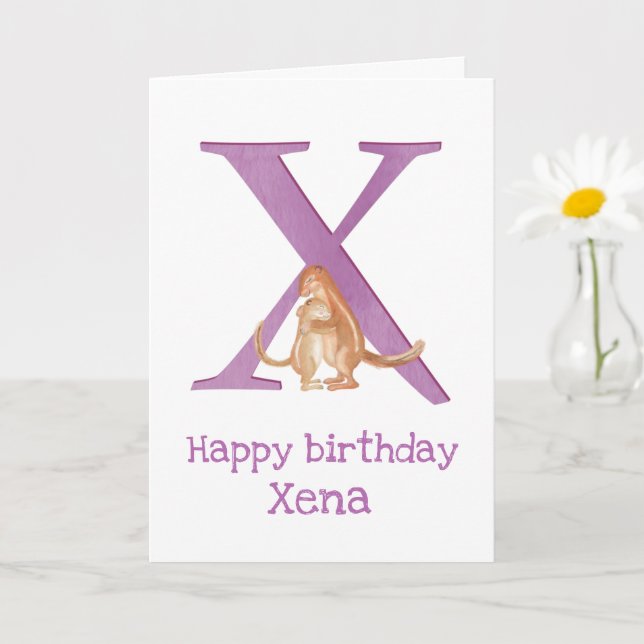 Animal ABC X is for xerus birthday card (Small Plant)