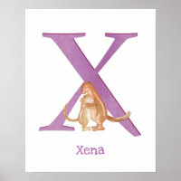 Animal ABC X is for xerus print