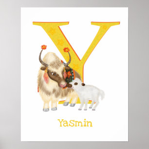 Animal ABC Y is for yak print