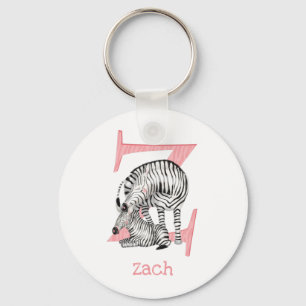 Animal ABC Z is for zebra key ring