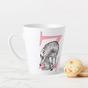 Animal ABC Z is for zebra latte mug
