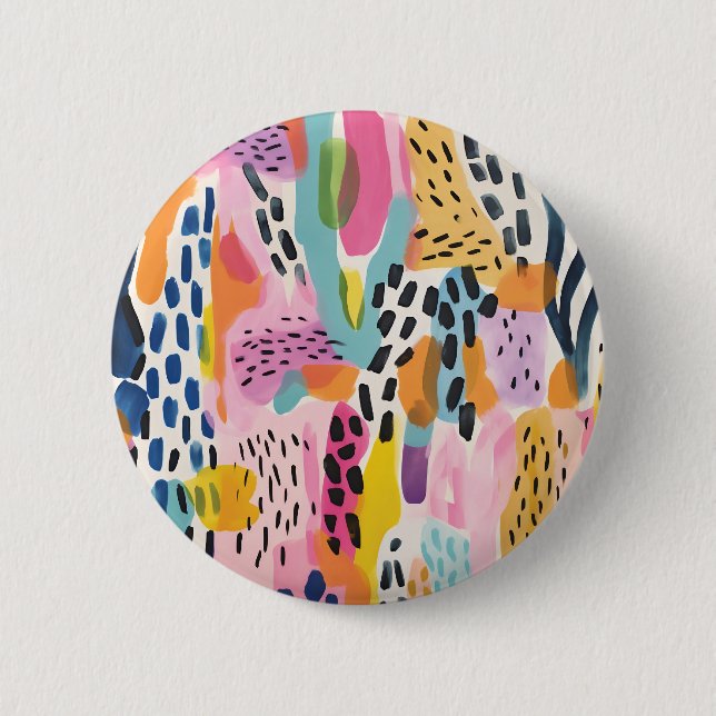 Animal Abstract Modern Retro Coloful 6 Cm Round Badge (Front)