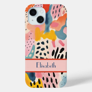 Animal Abstract Modern Retro Coloful iPhone 15 Case