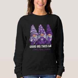 Animal Abuse Awareness Month Purple Ribbon Gnomies Sweatshirt