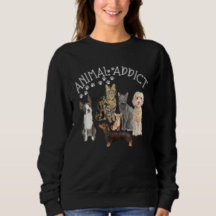 Animal Addict Dogs Cats Paws Prints Poodle 1 Sweatshirt