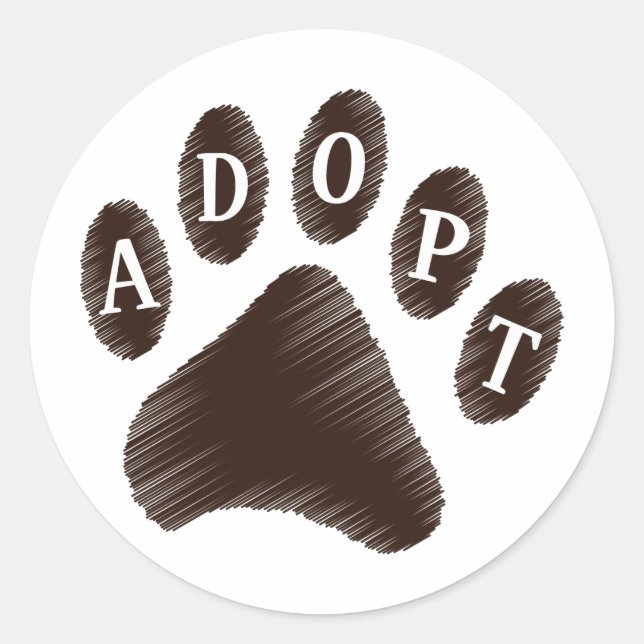 Animal Adoption Classic Round Sticker (Front)