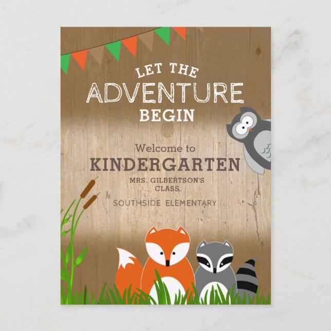 Animal Adventure | Welcome To Kindergarten Postcard (Front)