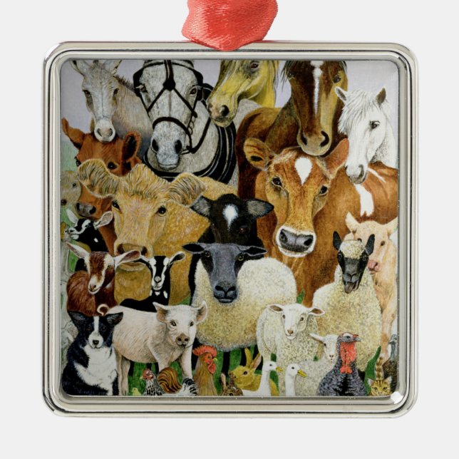 Animal Allsorts Metal Tree Decoration (Front)